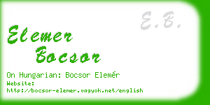 elemer bocsor business card