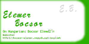 elemer bocsor business card